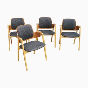 Mid-Century Scandinavian Teak and Beech Armchairs by Elias Barup for Gärsnäs, Set of 4-YGE-580462