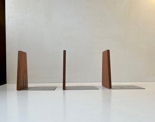 Mid-Century Scandinavian Teak Bookends, 1960s, Set of 3-LCR-1427920