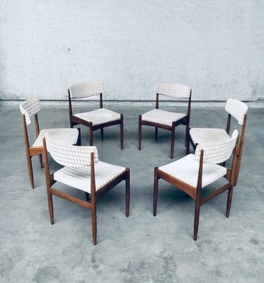 Mid-Century Scandinavian Teak Dining Chair Set, 1960s, Set of 6-RQV-1152730