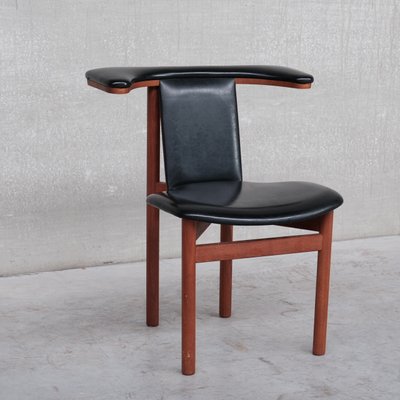 Mid-Century Scandinavian Teak & Leatherette Desk Chair-JRP-1154897