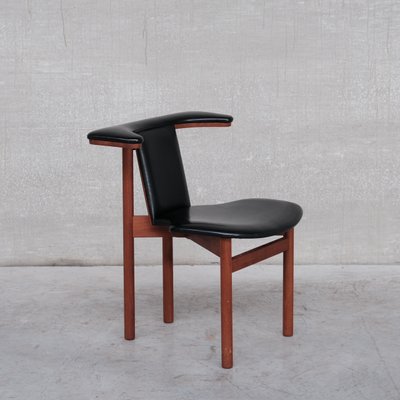 Mid-Century Scandinavian Teak & Leatherette Desk Chair-JRP-1154897