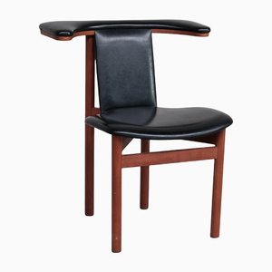 Mid-Century Scandinavian Teak & Leatherette Desk Chair-JRP-1154897