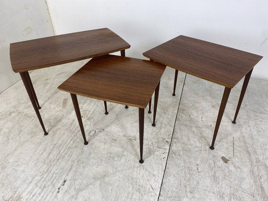 Mid-Century Scandinavian Teak Nesting Tables, Set of 3-DE-1071244