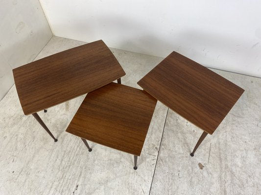 Mid-Century Scandinavian Teak Nesting Tables, Set of 3-DE-1071244