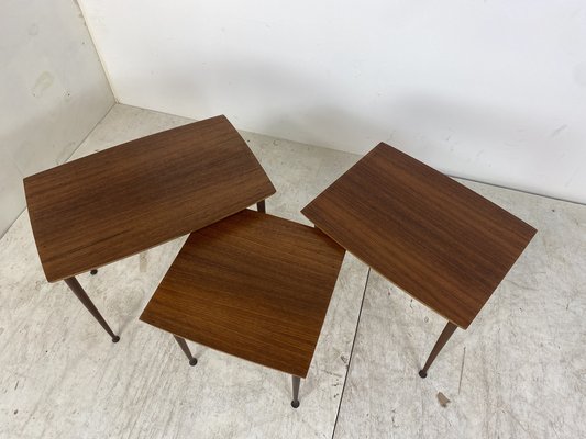 Mid-Century Scandinavian Teak Nesting Tables, Set of 3-DE-1071244