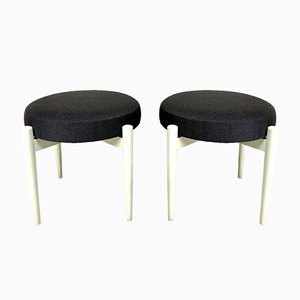 Mid-Century Scandinavian Wooden Stools, Set of 2-WZZ-900991