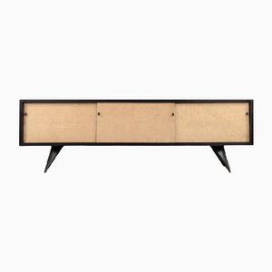 Mid-Century Scandinavin Black and Maple Sideboard, 1960s-ZAA-1080744