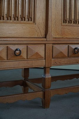 Mid-Century Sculptural Sideboard in Solid Oak, by a Danish Cabinetmaker, 1950s-MXF-1359180