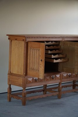 Mid-Century Sculptural Sideboard in Solid Oak, by a Danish Cabinetmaker, 1950s-MXF-1359180