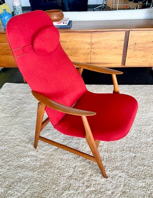 Mid-Century Sculptural Teak High-Back Armchair in the style of Alf Svensson, Sweden, 1950s-OHY-2025978