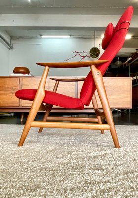 Mid-Century Sculptural Teak High-Back Armchair in the style of Alf Svensson, Sweden, 1950s-OHY-2025978