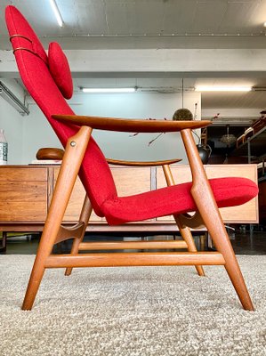 Mid-Century Sculptural Teak High-Back Armchair in the style of Alf Svensson, Sweden, 1950s-OHY-2025978