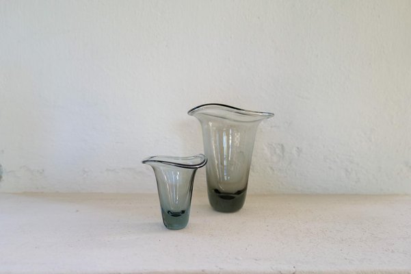 Mid-Century Sculptural Vases attributed to Vicke Lindstrand for Kosta, Sweden, 1950s, Set of 4-UYK-1367544