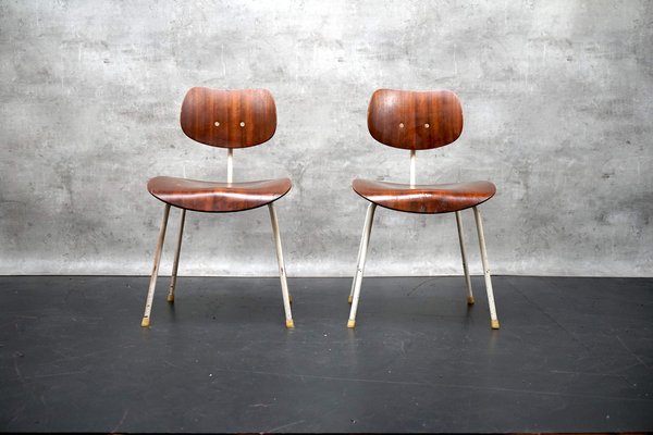 Mid-Century Se68 Side Chairs with White Base by Egon Eiermann for Wilde & Spieth, Set of 2-CIP-1724109