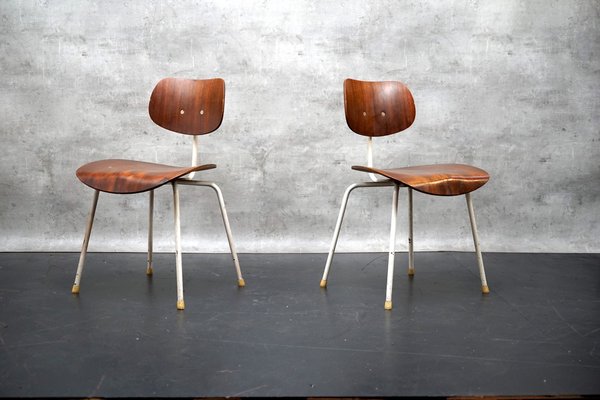 Mid-Century Se68 Side Chairs with White Base by Egon Eiermann for Wilde & Spieth, Set of 2-CIP-1724109