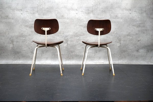 Mid-Century Se68 Side Chairs with White Base by Egon Eiermann for Wilde & Spieth, Set of 2-CIP-1724109