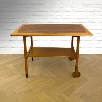 Mid-Century Serving Table with Casters, Sweden, 1960s-LIV-1787981