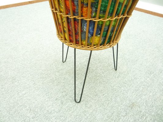 Mid-Century Sewing Basket in Bamboo, 1950s-UG-1318577