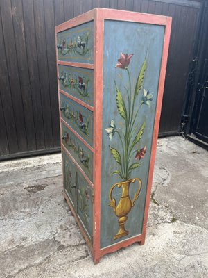 Mid-Century Sicilian Chest of Drawers with Floral Decorations, 1950s-YST-2016431