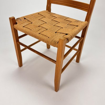 Mid-Century Side Chair in Pine and Papercord, 1960s-RMX-1385576