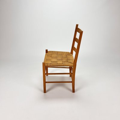 Mid-Century Side Chair in Pine and Papercord, 1960s-RMX-1385576