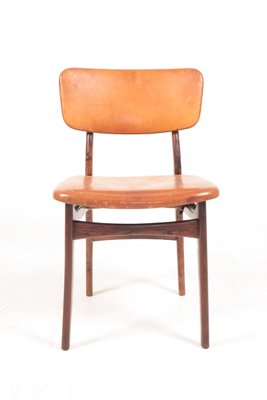 Mid-Century Side Chair in Rosewood and Patinated Leather by Gustav Bertelsen-FK-945059