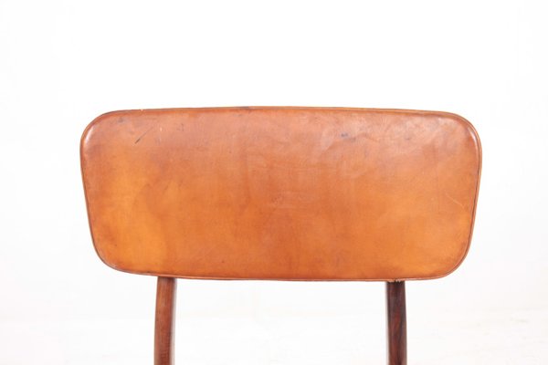 Mid-Century Side Chair in Rosewood and Patinated Leather by Gustav Bertelsen-FK-945058