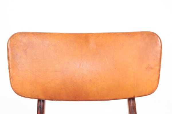 Mid-Century Side Chair in Rosewood and Patinated Leather by Gustav Bertelsen-FK-945059