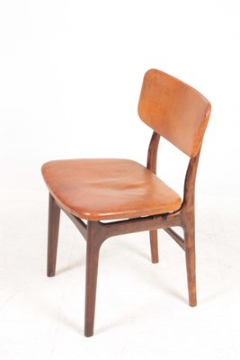 Mid-Century Side Chair in Rosewood and Patinated Leather by Gustav Bertelsen-FK-945059