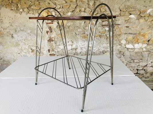 Mid-Century Side Table with Magazine Rack, 1960s-OJT-1240409