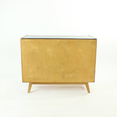 Mid-Century Sideboard in Oak & Black Glass, Czechoslovakia, 1960s-UL-1259014