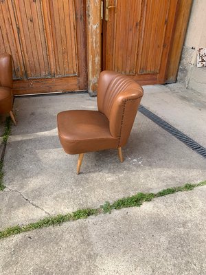 Mid-Century Sky Brown Cocktail Chairs and Sofa, 1950s, Set of 4-OXJ-1285568