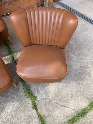 Mid-Century Sky Brown Cocktail Chairs and Sofa, 1950s, Set of 4-OXJ-1285568