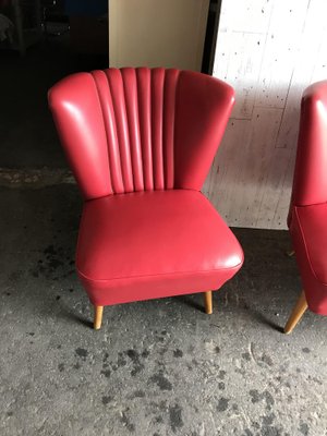 Mid-Century Sky Red Cocktail Chair, 1950s-OXJ-1723130