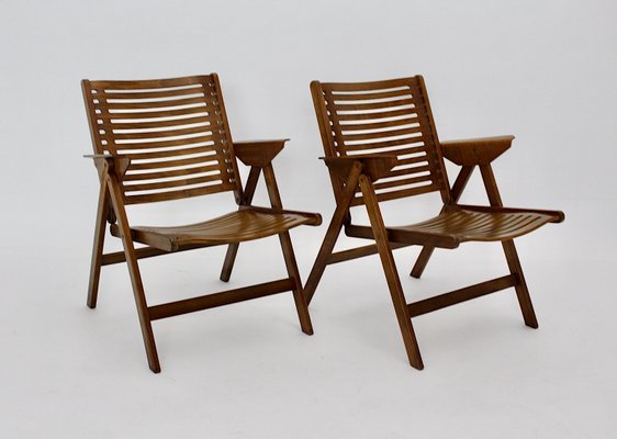 Mid-Century Slovenian Folding Armchairs by Niko Kralj, 1952, Set of 2-NB-770458