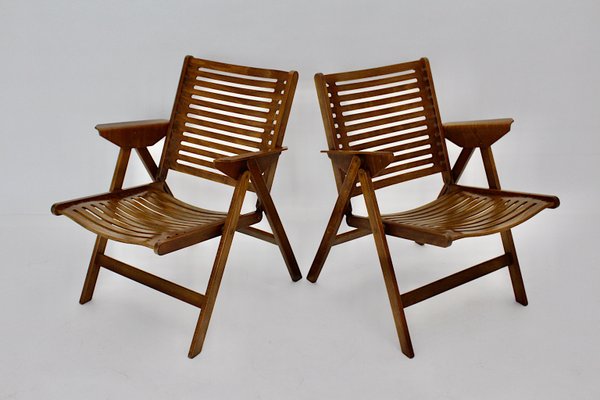 Mid-Century Slovenian Folding Armchairs by Niko Kralj, 1952, Set of 2-NB-770458