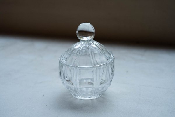 Mid-Century Small Glass Candy Jar-HYJ-777797