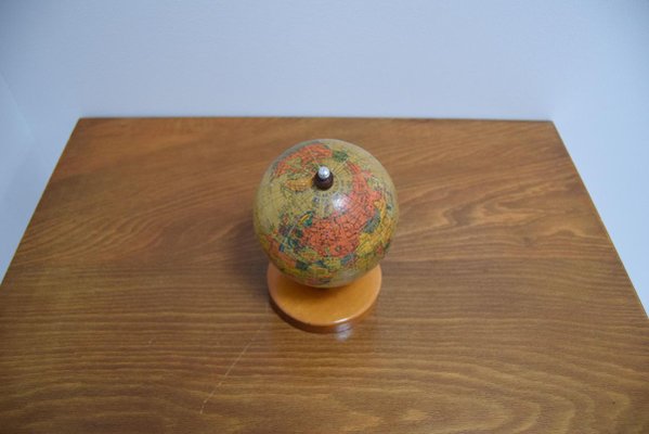 Mid-Century Small Globe With Wooden Base by Paul Rath, 1950s-TZ-832039