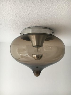 Mid-Century Smoked Glass Ceiling Lamp from Dijkstra, 1970s-BGP-848691