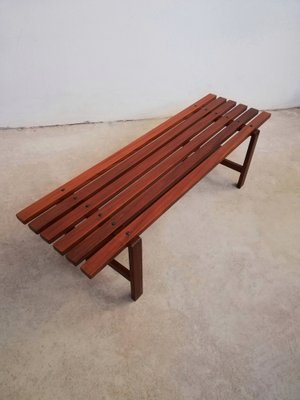 Mid-Century Solid Teak Bench by Ezio Longhi for Elam-UIW-1240123