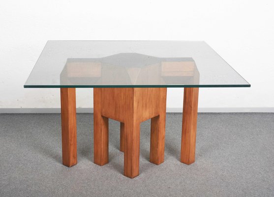 Mid-Century Solid Wood Table Base or Console, 1980s-JDR-1125939