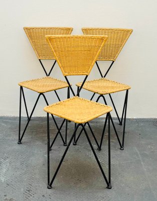 Mid-Century Sonett Series Chairs in Wicker from Karl Fostel Senior's Erben, Austria, 1950s, Set of 3-GLD-1720653