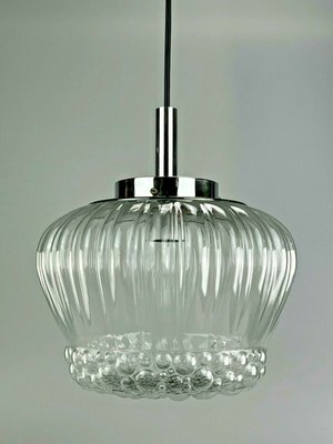 Mid-Century Space Age Ball Pendant Lamp in Bubble Glass & Chrome-EJL-1300059