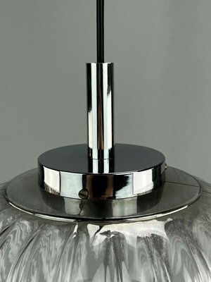 Mid-Century Space Age Ball Pendant Lamp in Bubble Glass & Chrome-EJL-1300059