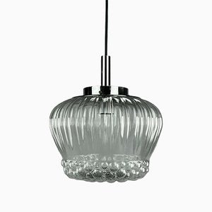 Mid-Century Space Age Ball Pendant Lamp in Bubble Glass & Chrome-EJL-1300059