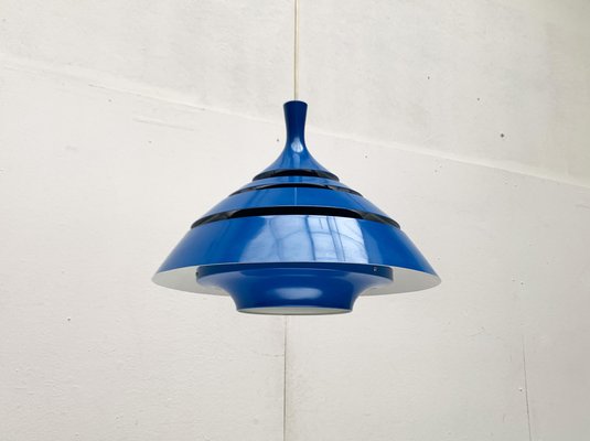 Mid-Century Space Age Blue Lamellar Pendant Lamp by Hans-Agne Jakobsson for Hans-Agne Jakobsson AB Markaryd, 1960s-UAH-1575829