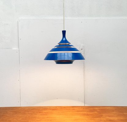 Mid-Century Space Age Blue Lamellar Pendant Lamp by Hans-Agne Jakobsson for Hans-Agne Jakobsson AB Markaryd, 1960s-UAH-1575829