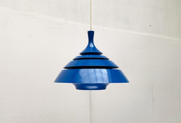 Mid-Century Space Age Blue Lamellar Pendant Lamp by Hans-Agne Jakobsson for Hans-Agne Jakobsson AB Markaryd, 1960s-UAH-1575829