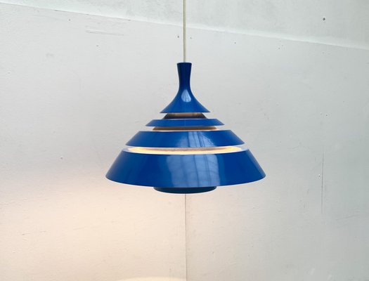 Mid-Century Space Age Blue Lamellar Pendant Lamp by Hans-Agne Jakobsson for Hans-Agne Jakobsson AB Markaryd, 1960s-UAH-1575829