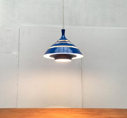 Mid-Century Space Age Blue Lamellar Pendant Lamp by Hans-Agne Jakobsson for Hans-Agne Jakobsson AB Markaryd, 1960s-UAH-1575829